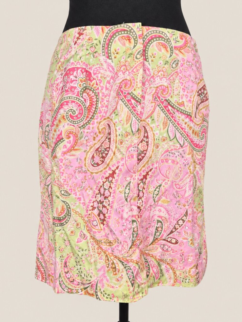 Talbots Petites Paisley 10P Cotton A-Line Skirt Y2K Made in USA Boho Pretty